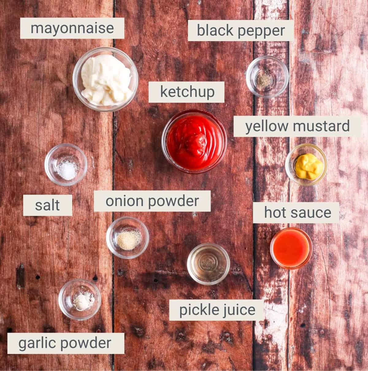 Buffalo Burger Sauce ingredients.